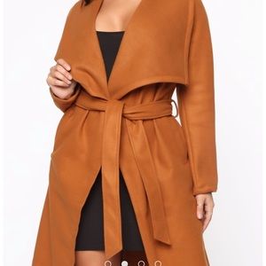 Wrap coat with belt